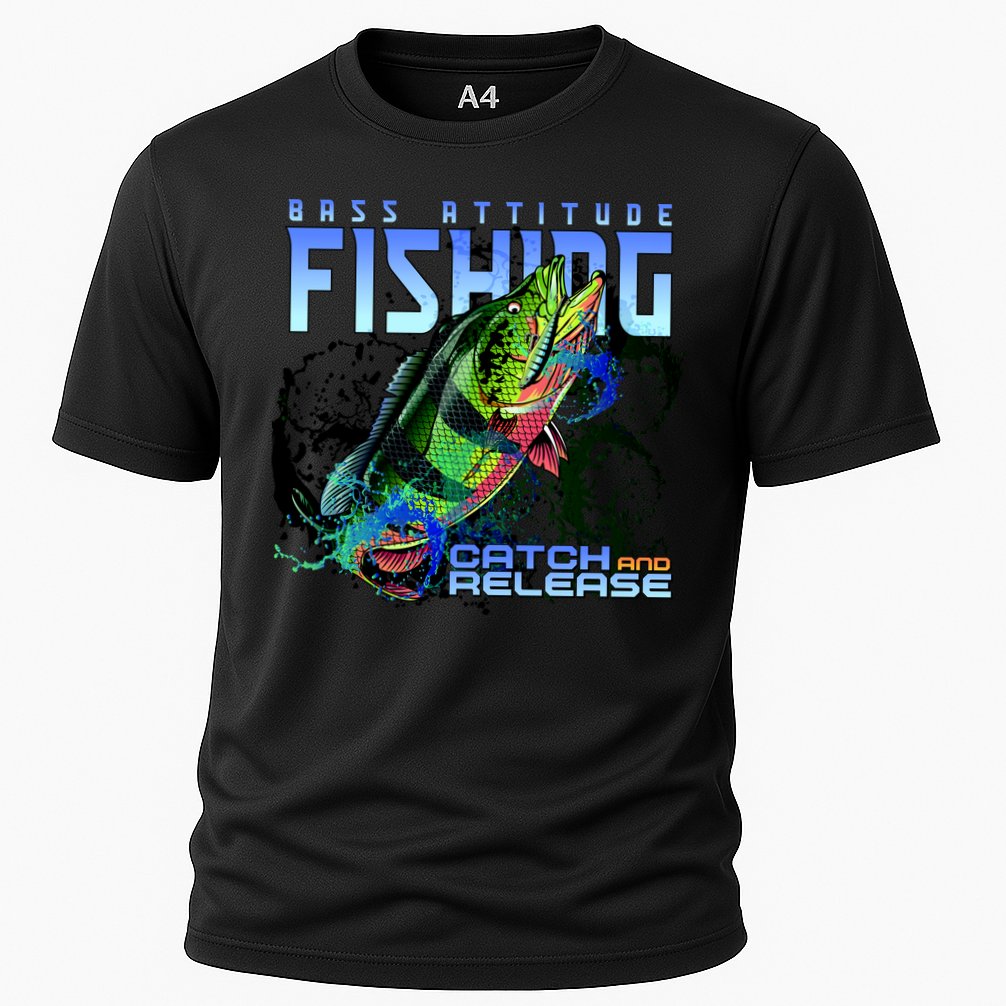 Bass Attitude Fishing Catch And Release Cooling Performance Crew T-Shirt