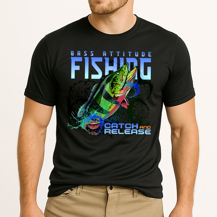 Bass Attitude Fishing Catch And Release Cooling Performance Crew T-Shirt
