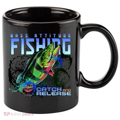 Bass Attitude Fishing Catch And Release 11oz C Handle Ceramic Mug