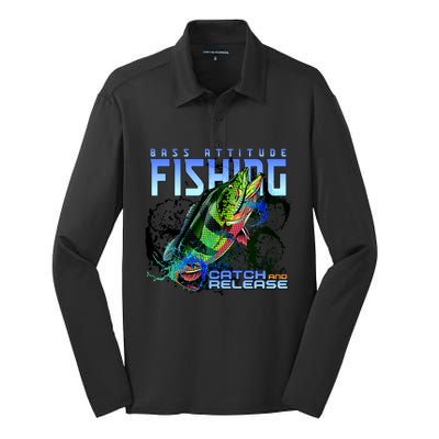 Bass Attitude Fishing Catch And Release Silk Touch Performance Long Sleeve Polo