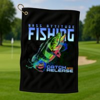 Bass Attitude Fishing Catch And Release Golf Towel