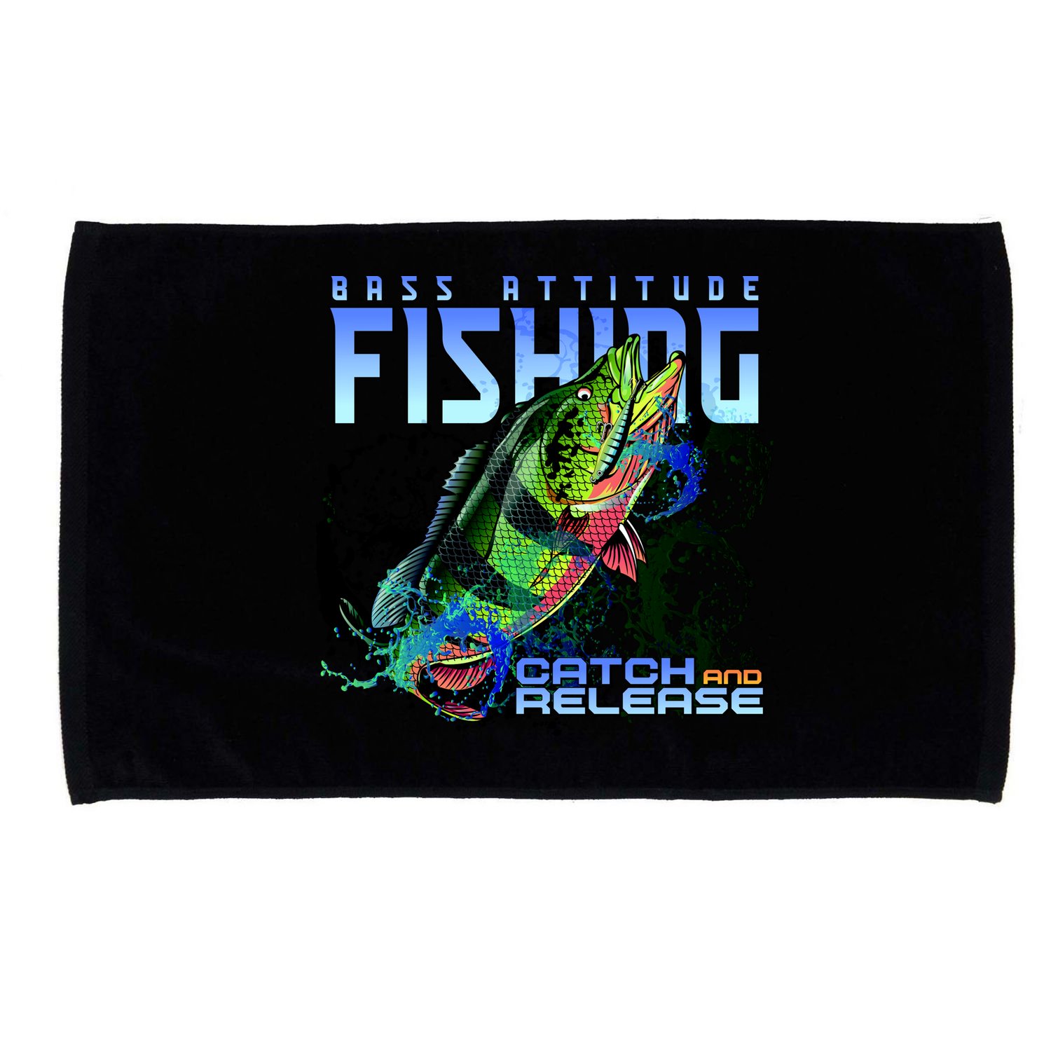 Bass Attitude Fishing Catch And Release Microfiber Hand Towel