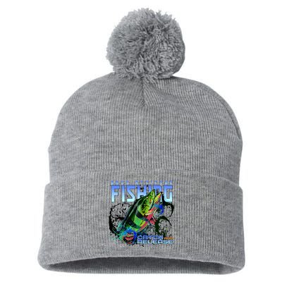 Bass Attitude Fishing Catch And Release Pom Pom 12in Knit Beanie