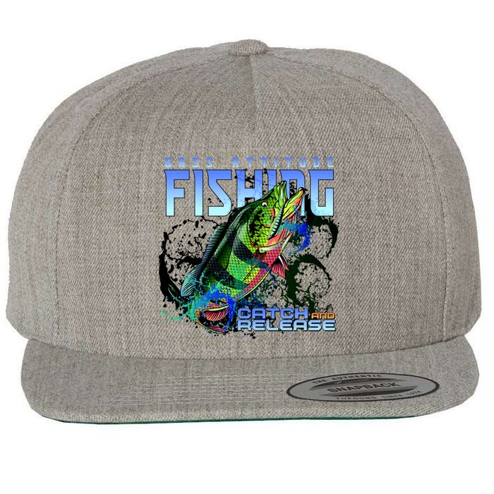 Bass Attitude Fishing Catch And Release Wool Snapback Cap