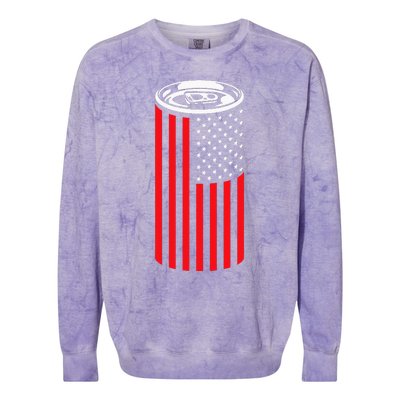 Beer American Flag 4th of July  Merica USA Drinking Colorblast Crewneck Sweatshirt