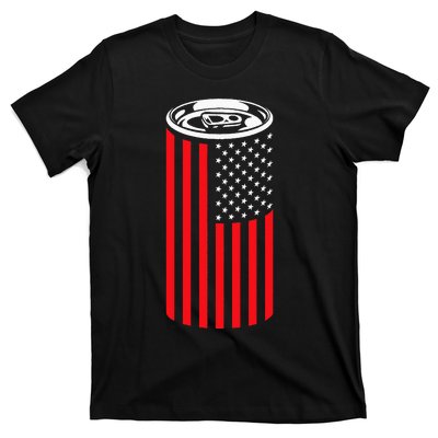 Beer American Flag 4th of July  Merica USA Drinking T-Shirt