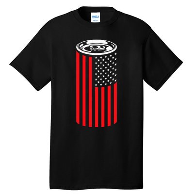 Beer American Flag 4th of July  Merica USA Drinking Tall T-Shirt