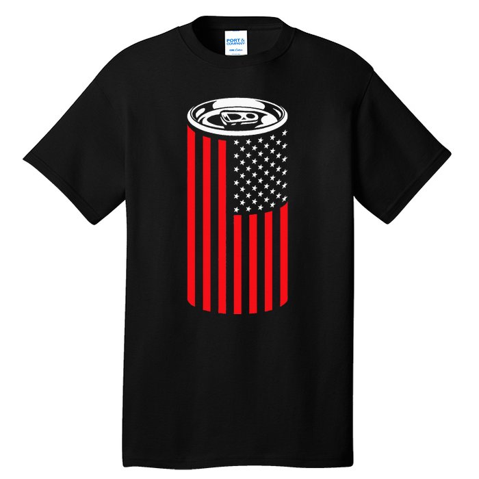 Beer American Flag 4th of July  Merica USA Drinking Tall T-Shirt