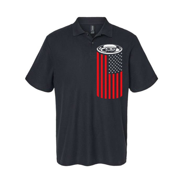 Beer American Flag 4th of July  Merica USA Drinking Softstyle Adult Sport Polo