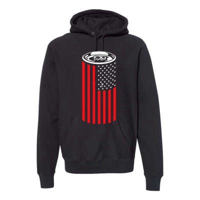 Beer American Flag 4th of July  Merica USA Drinking Premium Hoodie