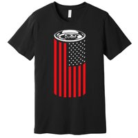 Beer American Flag 4th of July  Merica USA Drinking Premium T-Shirt