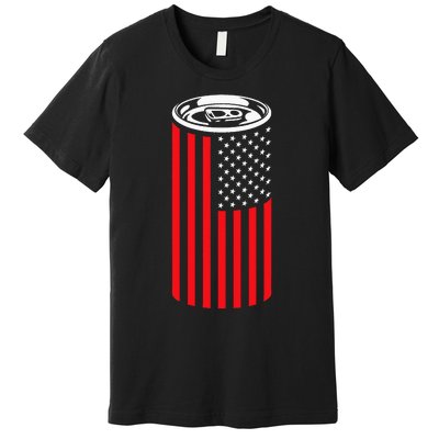 Beer American Flag 4th of July  Merica USA Drinking Premium T-Shirt