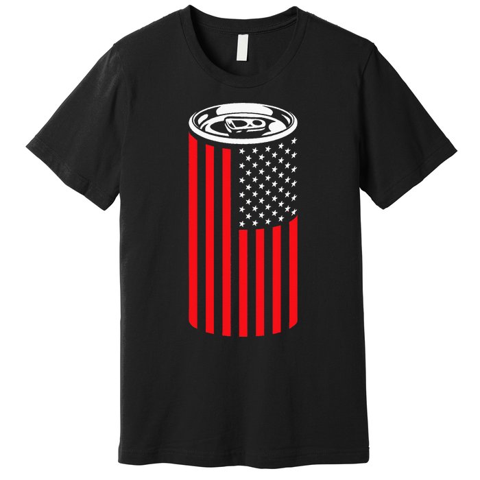 Beer American Flag 4th of July  Merica USA Drinking Premium T-Shirt