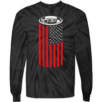 Beer American Flag 4th of July  Merica USA Drinking Tie-Dye Long Sleeve Shirt