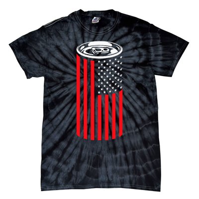 Beer American Flag 4th of July  Merica USA Drinking Tie-Dye T-Shirt