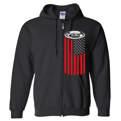 Beer American Flag 4th of July  Merica USA Drinking Full Zip Hoodie