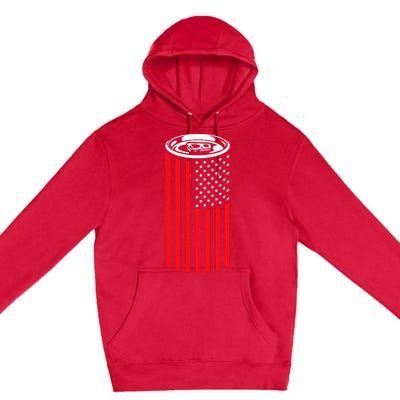 Beer American Flag 4th of July  Merica USA Drinking Premium Pullover Hoodie