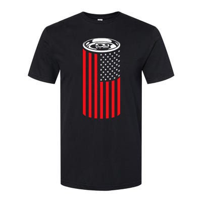 Beer American Flag 4th of July  Merica USA Drinking Softstyle CVC T-Shirt