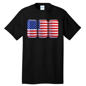 Beer American Flag 4th Of July Merica Usa Tall T-Shirt