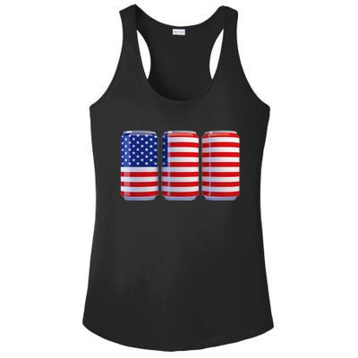 Beer American Flag 4th Of July Merica Usa Ladies PosiCharge Competitor Racerback Tank