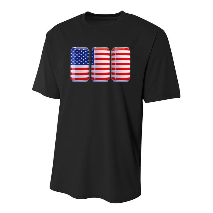 Beer American Flag 4th Of July Merica Usa Youth Performance Sprint T-Shirt