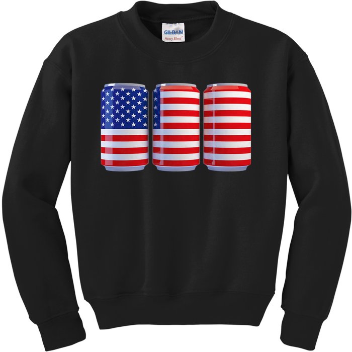 Beer American Flag 4th Of July Merica Usa Kids Sweatshirt