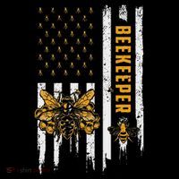 Beekeeping American Flag Honeycomb Honey Bees Beekeeper Drawstring Bag