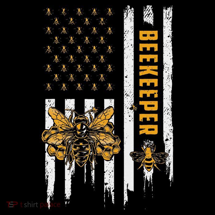 Beekeeping American Flag Honeycomb Honey Bees Beekeeper Drawstring Bag