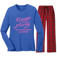 Bougie Aunty Fun Gift For Favorite Aunt Gift Women's Long Sleeve Flannel Pajama Set 