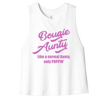 Bougie Aunty Fun Gift For Favorite Aunt Gift Women's Racerback Cropped Tank