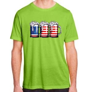 Beer American Flag 4th Of July Merica Drinking Usa Adult ChromaSoft Performance T-Shirt