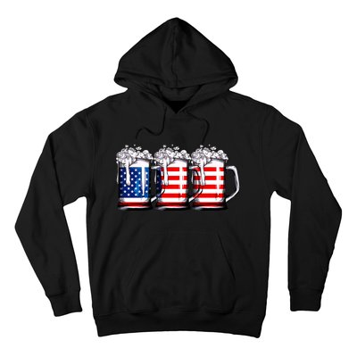 Beer American Flag 4th Of July Merica Drinking Usa Hoodie