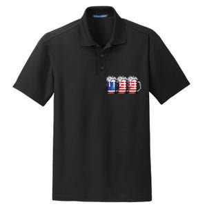 Beer American Flag 4th Of July Merica Drinking Usa Dry Zone Grid Polo