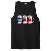 Beer American Flag 4th Of July Merica Drinking Usa PosiCharge Competitor Tank