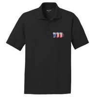 Beer American Flag 4th Of July Merica Drinking Usa PosiCharge RacerMesh Polo