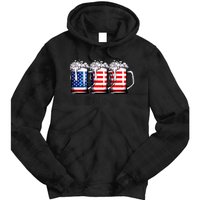 Beer American Flag 4th Of July Merica Drinking Usa Tie Dye Hoodie