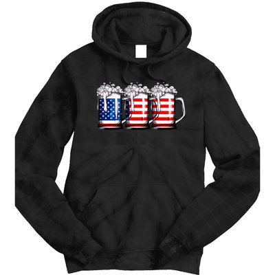 Beer American Flag 4th Of July Merica Drinking Usa Tie Dye Hoodie