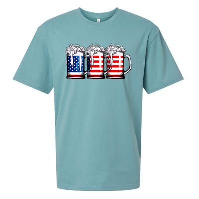 Beer American Flag 4th Of July Merica Drinking Usa Sueded Cloud Jersey T-Shirt