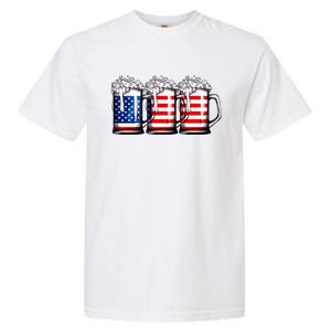 Beer American Flag 4th Of July Merica Drinking Usa Garment-Dyed Heavyweight T-Shirt