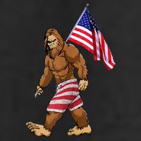 Bigfoot American Flag Gifts 4th July Sasquatch Believe Kids Beanie