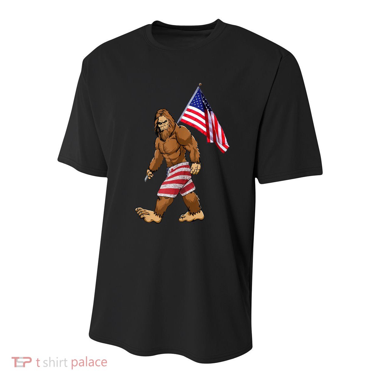 Bigfoot American Flag Gifts 4th July Sasquatch Believe Kids Youth Performance Sprint T-Shirt