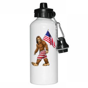 Bigfoot American Flag Gifts 4th July Sasquatch Believe Kids Aluminum Water Bottle