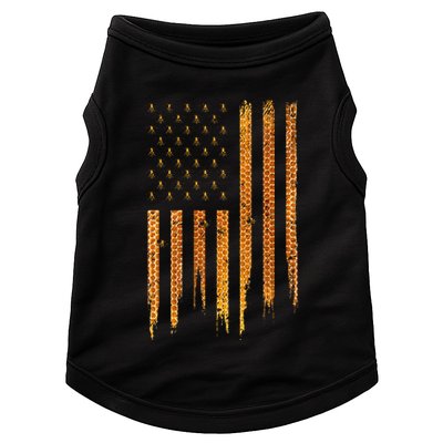 Beekeeping American Flag Honeycomb Honey Bees Beekeeper Doggie Tank