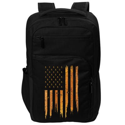 Beekeeping American Flag Honeycomb Honey Bees Beekeeper Impact Tech Backpack