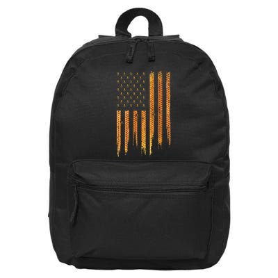 Beekeeping American Flag Honeycomb Honey Bees Beekeeper 16 in Basic Backpack