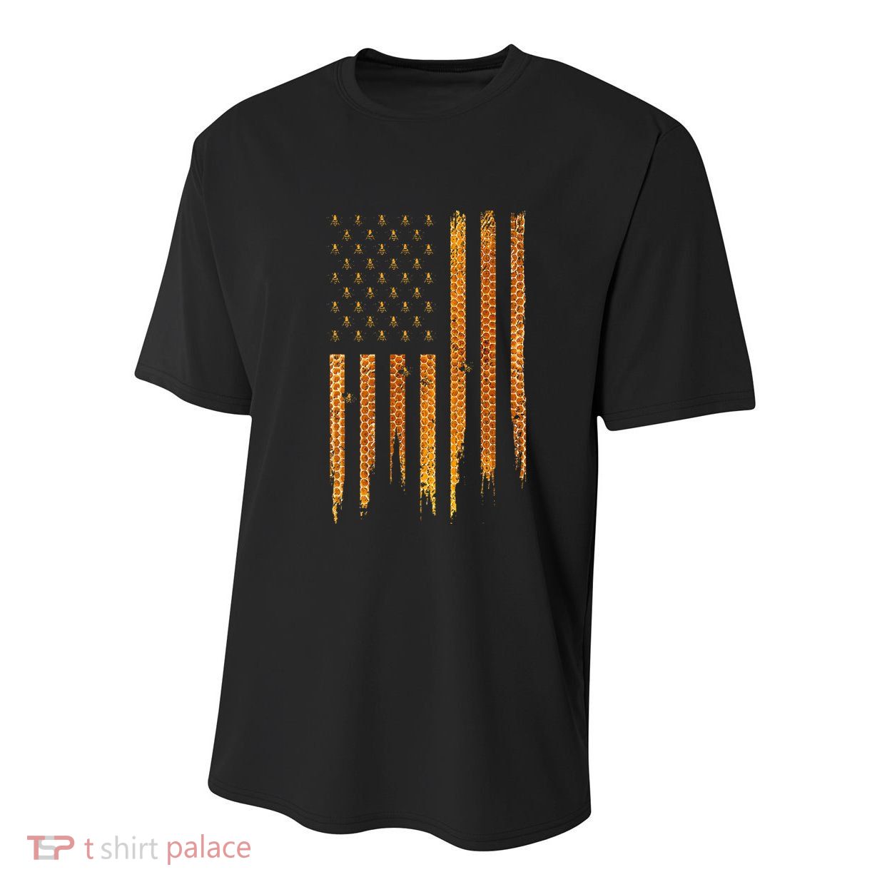 Beekeeping American Flag Honeycomb Honey Bees Beekeeper Youth Performance Sprint T-Shirt