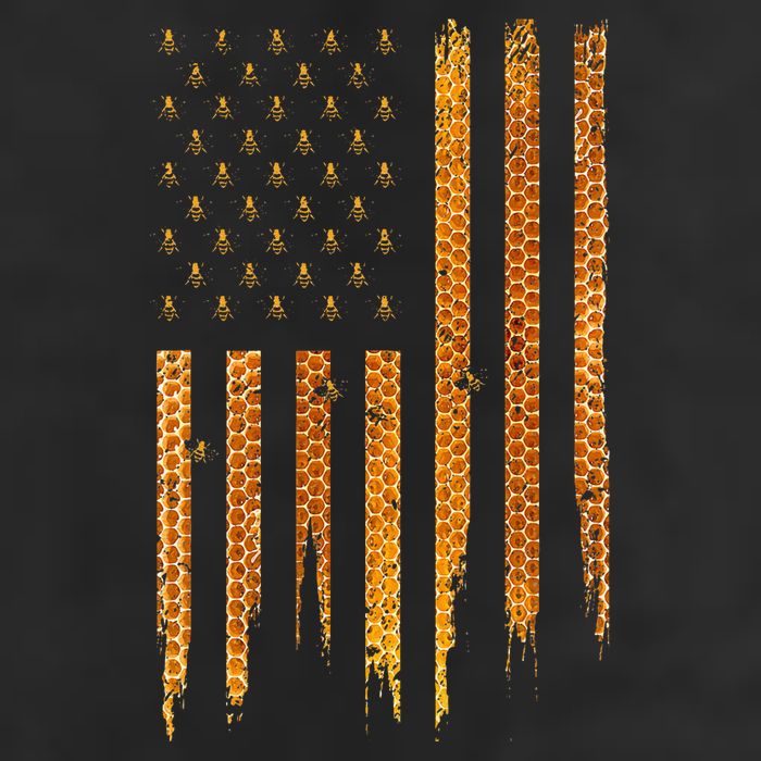 Beekeeping American Flag Honeycomb Honey Bees Beekeeper Golf Towel