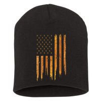 Beekeeping American Flag Honeycomb Honey Bees Beekeeper Short Acrylic Beanie