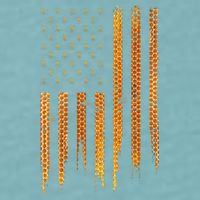 Beekeeping American Flag Honeycomb Honey Bees Beekeeper Sueded Cloud Jersey T-Shirt