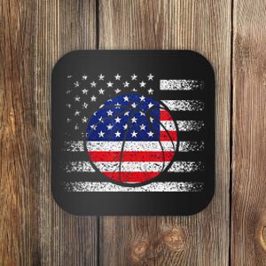 Basketball American Flag 4th Of July USA Sports Team Players Coaster